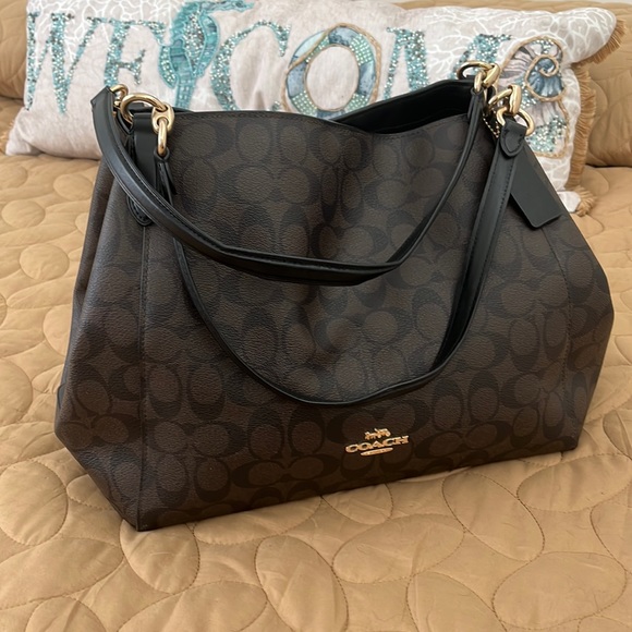 Coach Bags Coach Hallie Shoulder Bag In Signature Canvas Poshmark